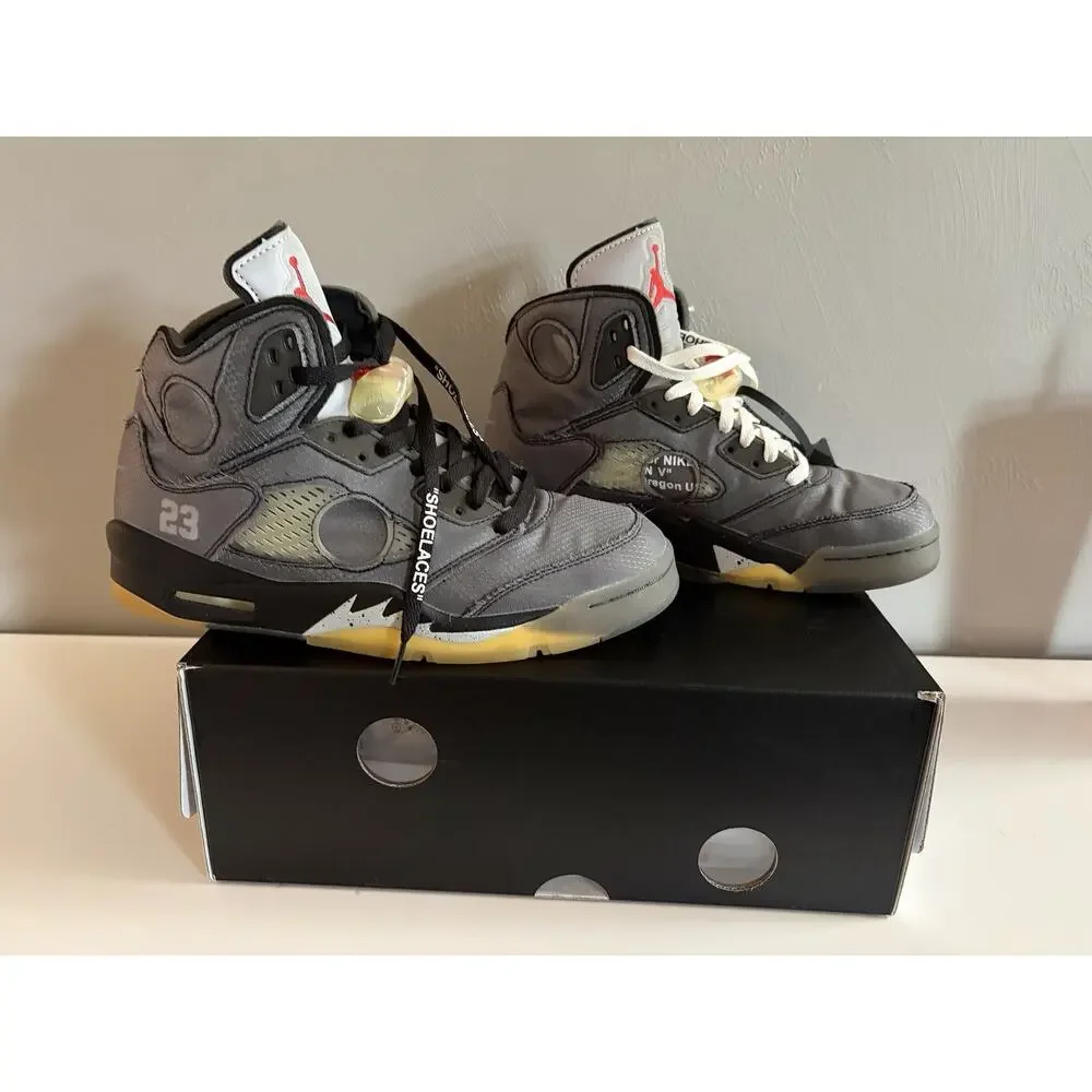 Men’s Size 9.5 - Jordan 5 Retro SP x Off-White Mid Muslin CT8480-001 (0018)
